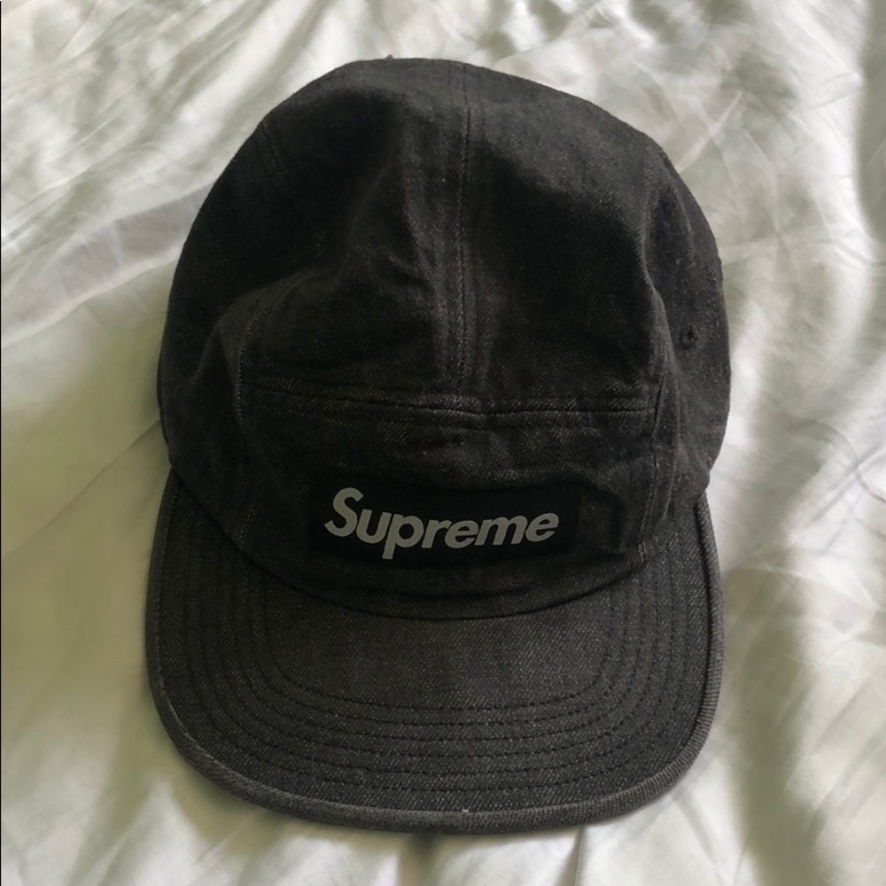 supreme black denim cap